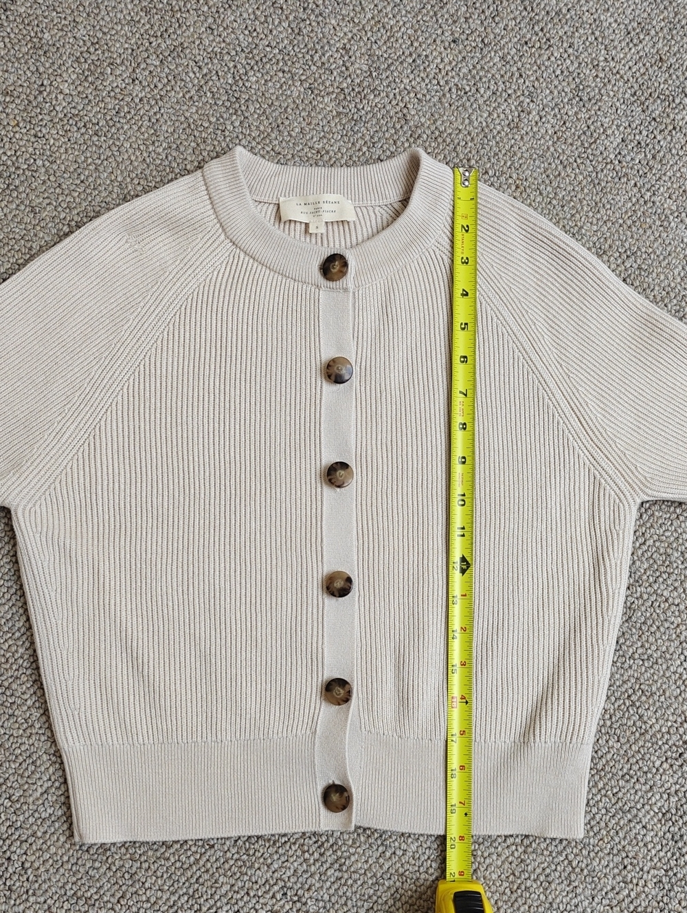 Sezane Sonnie Cardigan In Cream, Size Small - Picture 14 of 15